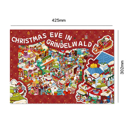 Grinwald Christmas Town 3D Scene Sticker Plus Size