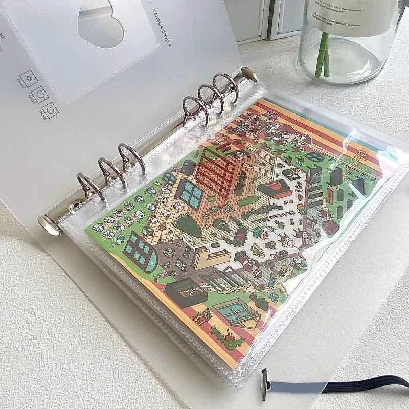 A4 A5 Loose-Leaf Scene Sticker Storage Album - for 3D Room Stickers, Polaroids, Postcards, and Journaling Cards - SNSEASY