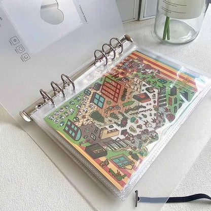A4 A5 Loose-Leaf Scene Sticker Storage Album - for 3D Room Stickers, Polaroids, Postcards, and Journaling Cards - SNSEASY