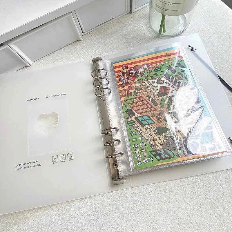 A4 A5 Loose-Leaf Scene Sticker Storage Album - for 3D Room Stickers, Polaroids, Postcards, and Journaling Cards - SNSEASY