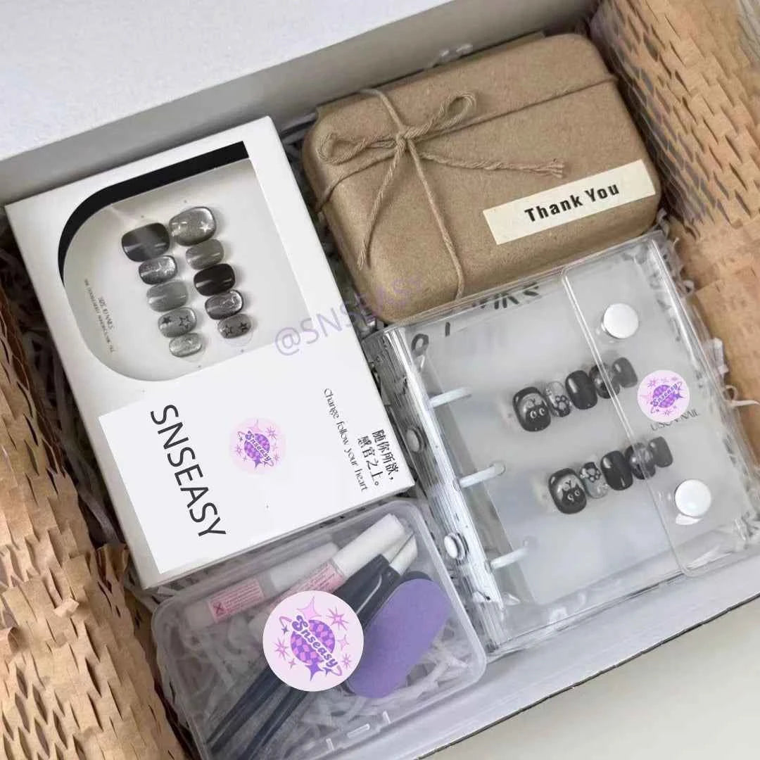 U1 Premium Color Handmade Nail Art (10-Piece Set) - SNSEASY