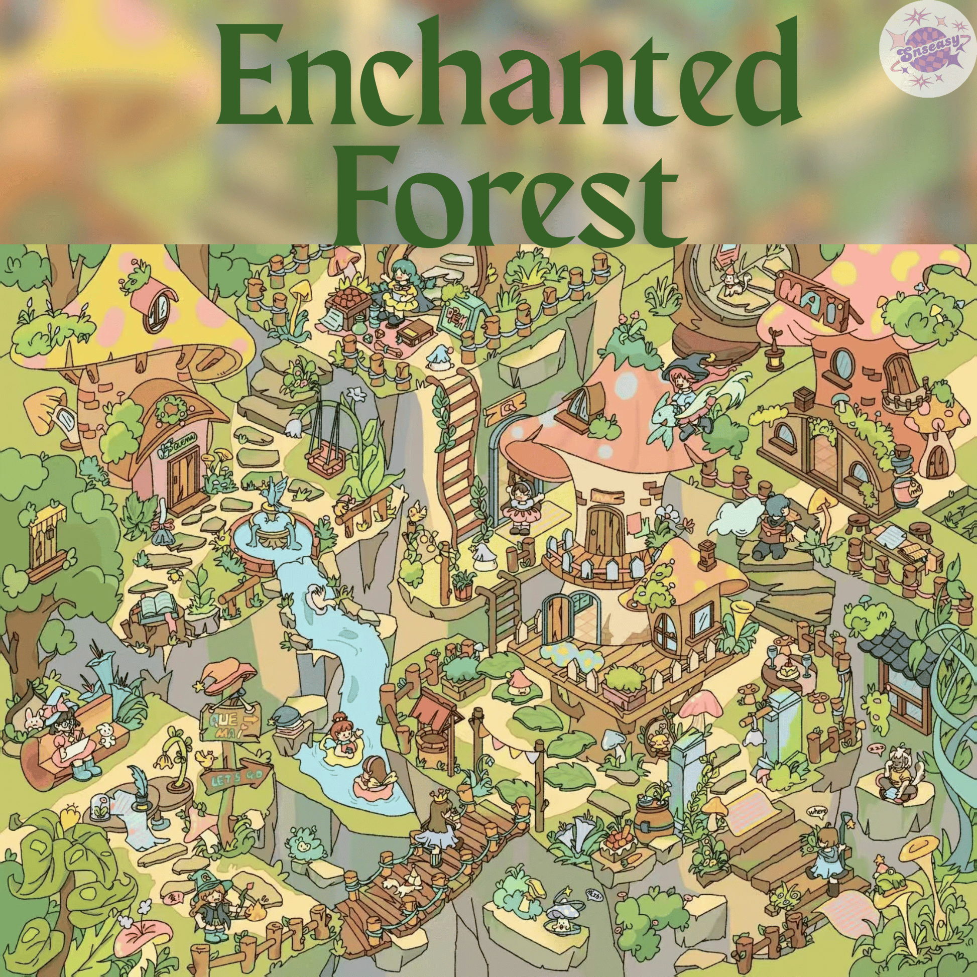 Fairy Tale Stories – Plus Size 3D Miniature Scene Stickers – 3 Theme Sets: Alice in Wonderland | Thumbelina | Enchanted Forest