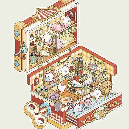 Magical Realm 3D Isometric Room Stickers - 4 Theme Sets: Book of Magic House | Treasure Chest Magic Restaurant | Treasure Chest Paradise | Cabinet Wonderland - SNSEASY