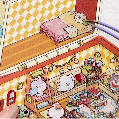 Magical Realm 3D Isometric Room Stickers - 4 Theme Sets: Book of Magic House | Treasure Chest Magic Restaurant | Treasure Chest Paradise | Cabinet Wonderland - SNSEASY