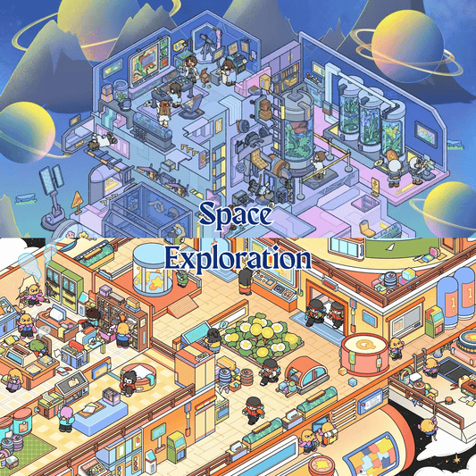 Space Exploration – Plus Size 3D Miniature Scene Stickers – 2 Theme Sets: Space Station | Space Research Institute