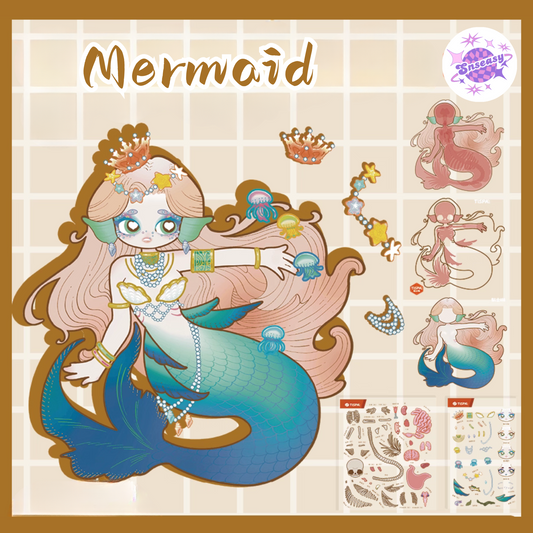 Anatomical Restoration – 3D Miniature Scene Stickers – 4 Theme Sets: Orange Cat | Mermaid | T-Rex | Claw Machine