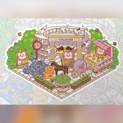 Lion’s World Tour – 3D Miniature Scene Stickers – 4 Theme Sets: Egypt Pyramid | Roman Colosseum | Jungle Tribe | Romantic Turkey