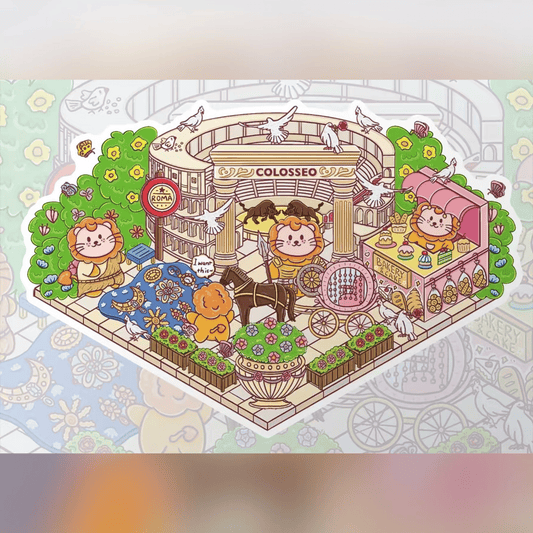 Lion’s World Tour – 3D Miniature Scene Stickers – 4 Theme Sets: Egypt Pyramid | Roman Colosseum | Jungle Tribe | Romantic Turkey