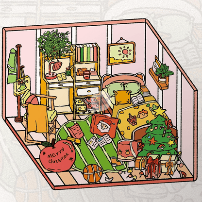 Kids' Room Series – 3D Miniature Scene Stickers – 5 Theme Sets: Monster Card House | Tatami Room | Fun Room | Playful Room | Study Master Room