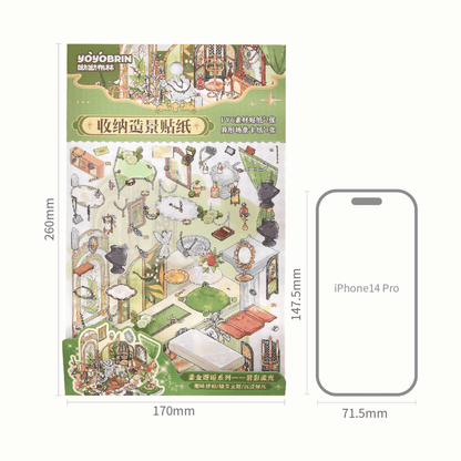 Jewelry Showcase Series – 3D Miniature Scene Stickers – 2 Theme Sets: Gemstone Jewelry | Traditional Chinese Accessories