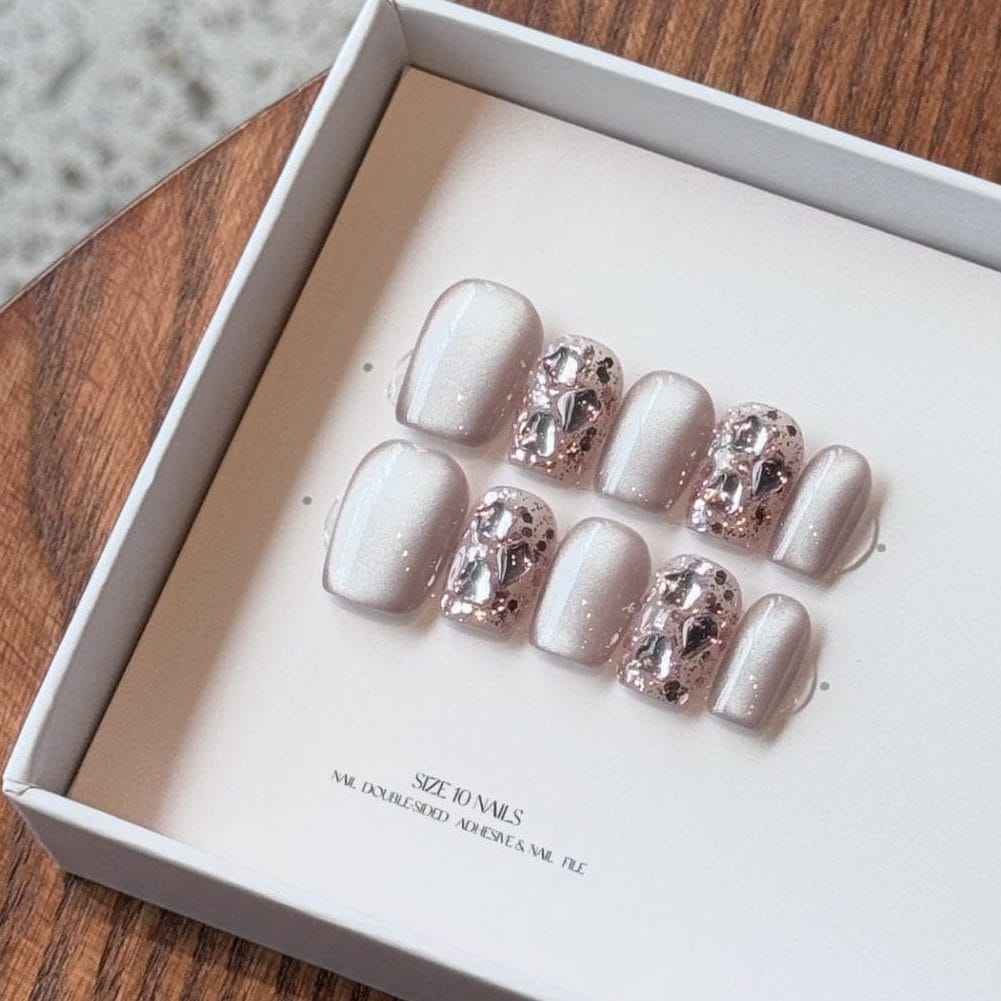 Pink Realm Meteor Nail Art - Medium Square 18mm | Short Square 15mm - SNSEASY