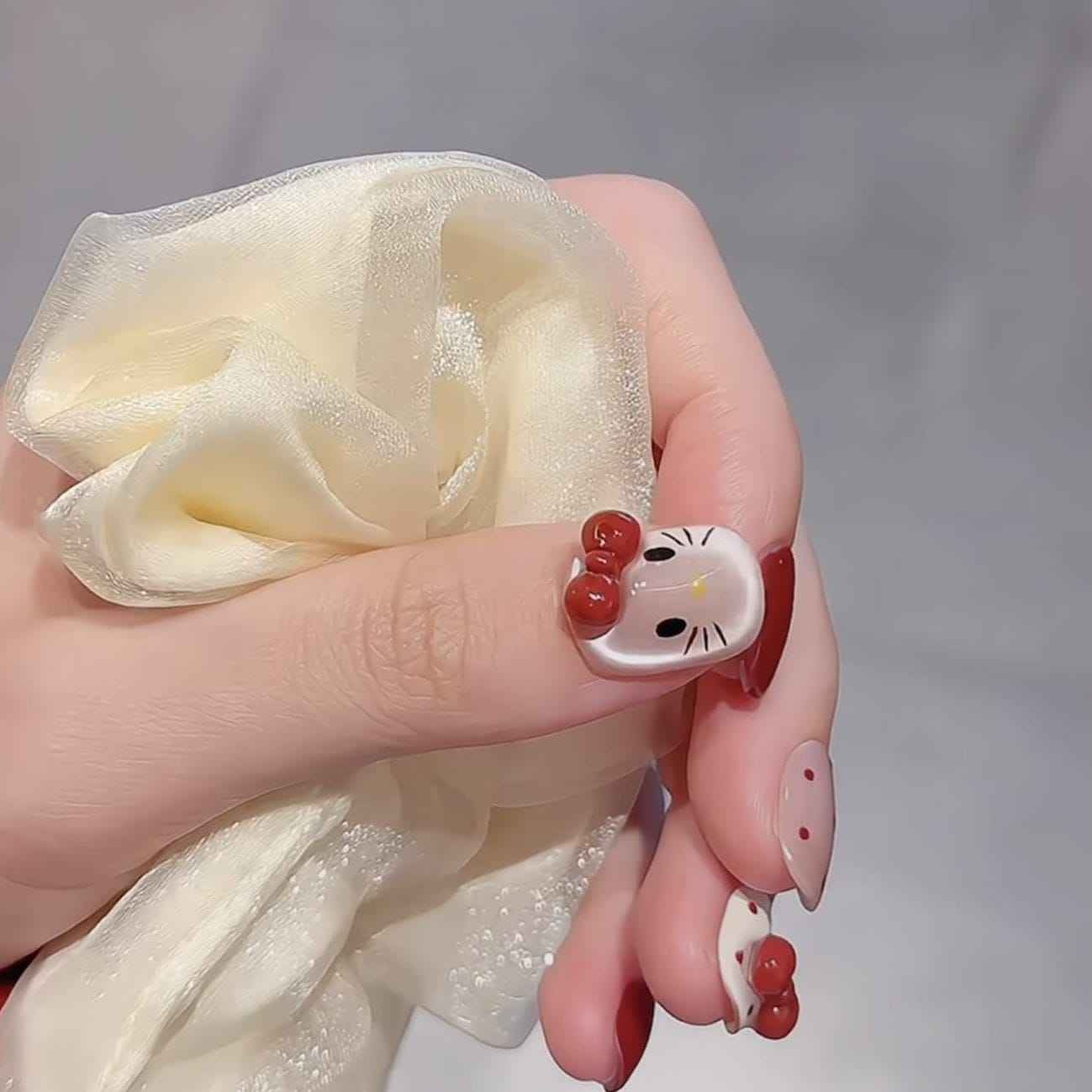 Red Kitty Nail Art - Baby Square 14mm - SNSEASY