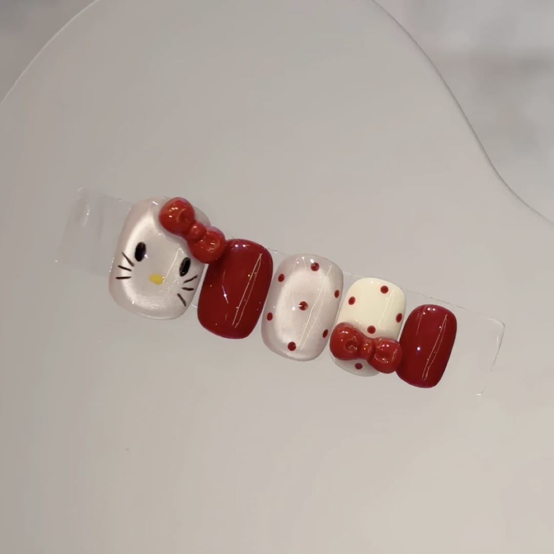 Red Kitty Nail Art - Baby Square 14mm - SNSEASY