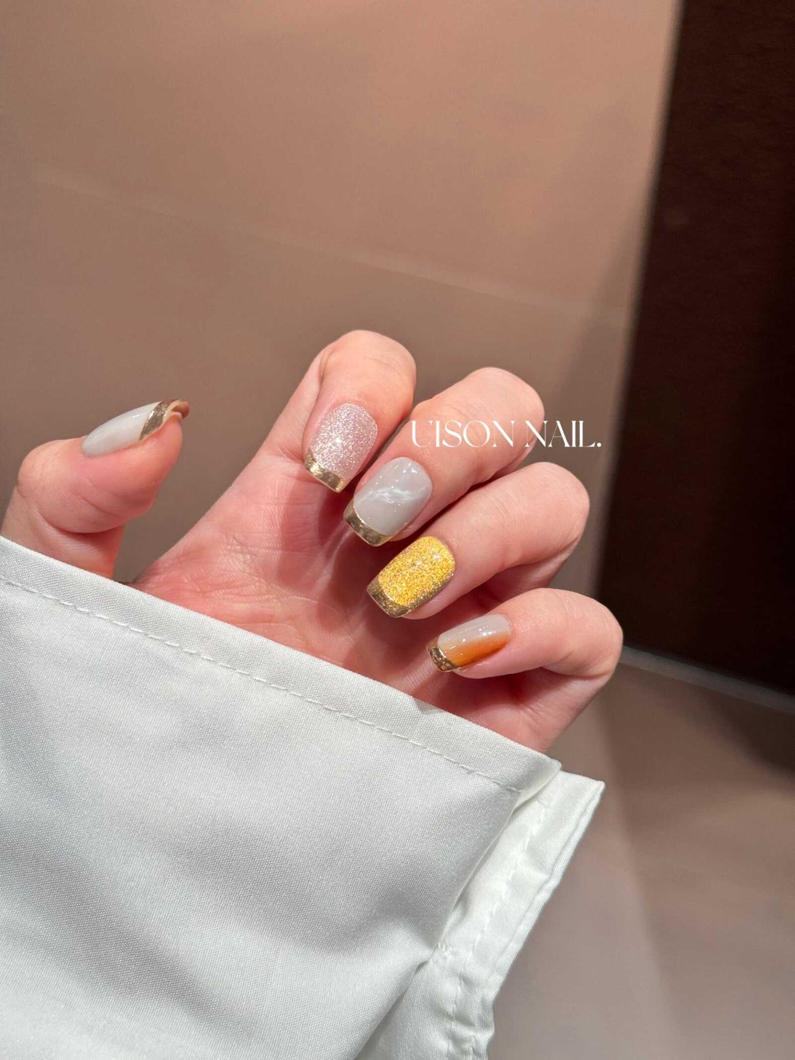 Gold Margiela Nail Art - Short Square 15mm - SNSEASY