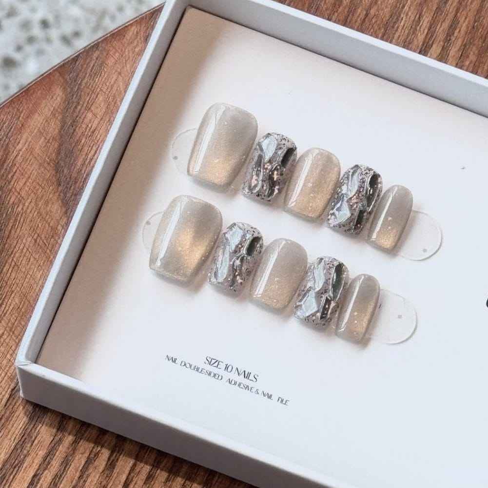 Mirror Moonlight Nail Art - Medium Square 18mm | Short Square 15mm - SNSEASY