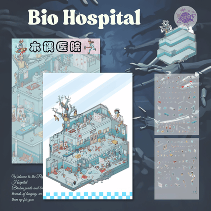 Biochemical Horror Series – Plus Size 3D Miniature Scene Stickers – 3 Theme Sets: Bio Lab | Bio Factory | Bio Hospital