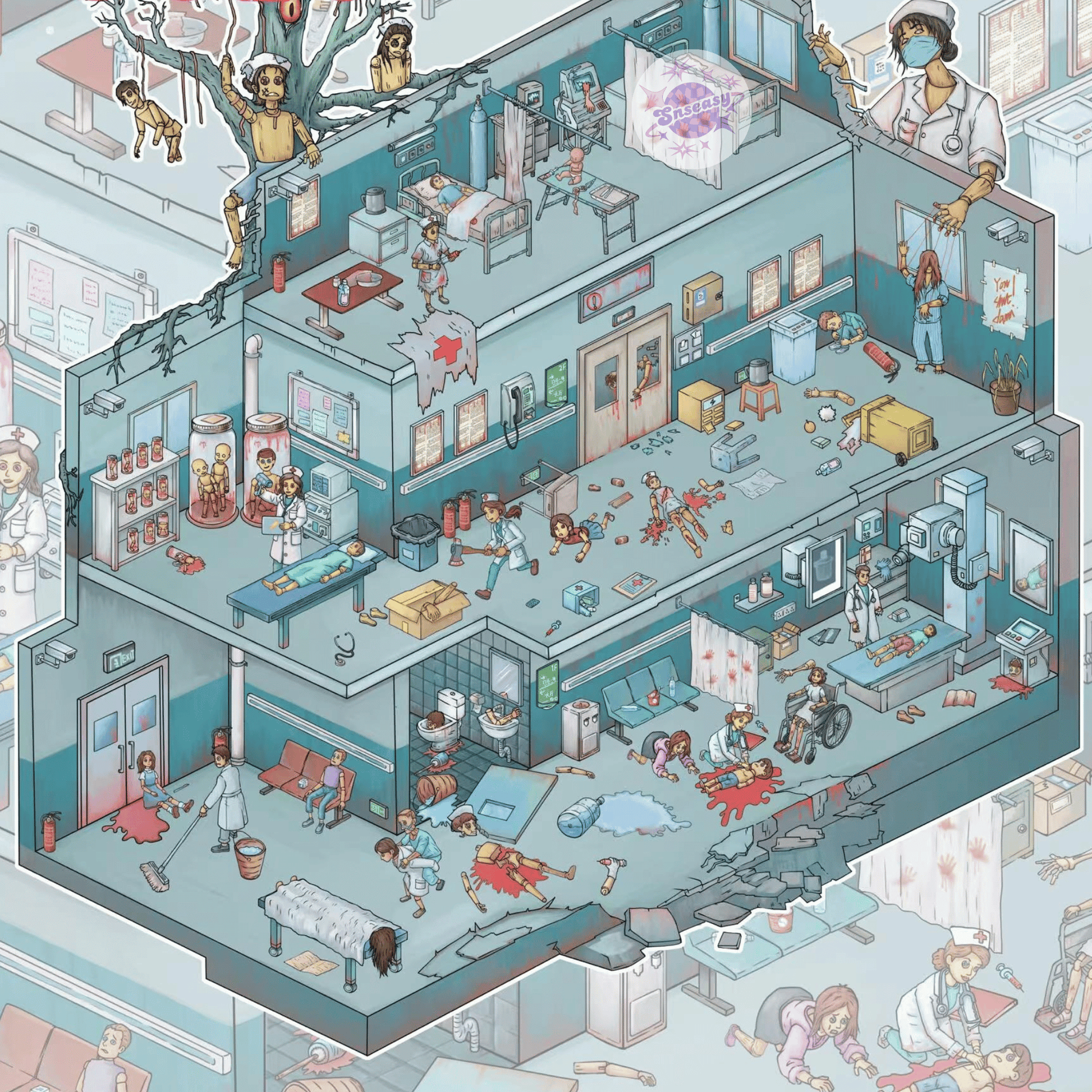 Biochemical Horror Series – Plus Size 3D Miniature Scene Stickers – 3 Theme Sets: Bio Lab | Bio Factory | Bio Hospital