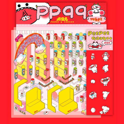 Mischief Maker Series 3D Isometric Room Stickers - 6 Theme Sets: Christmas Party | Candy House | Our Home | Valentine's Beach | Dessert Shop | Halloween Wonderland with Luminous - SNSEASY
