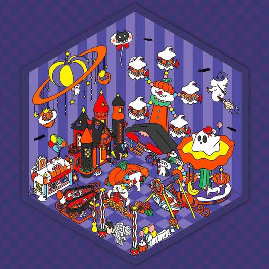 Mischief Maker Series 3D Isometric Room Stickers - 6 Theme Sets: Christmas Party | Candy House | Our Home | Valentine's Beach | Dessert Shop | Halloween Wonderland with Luminous - SNSEASY