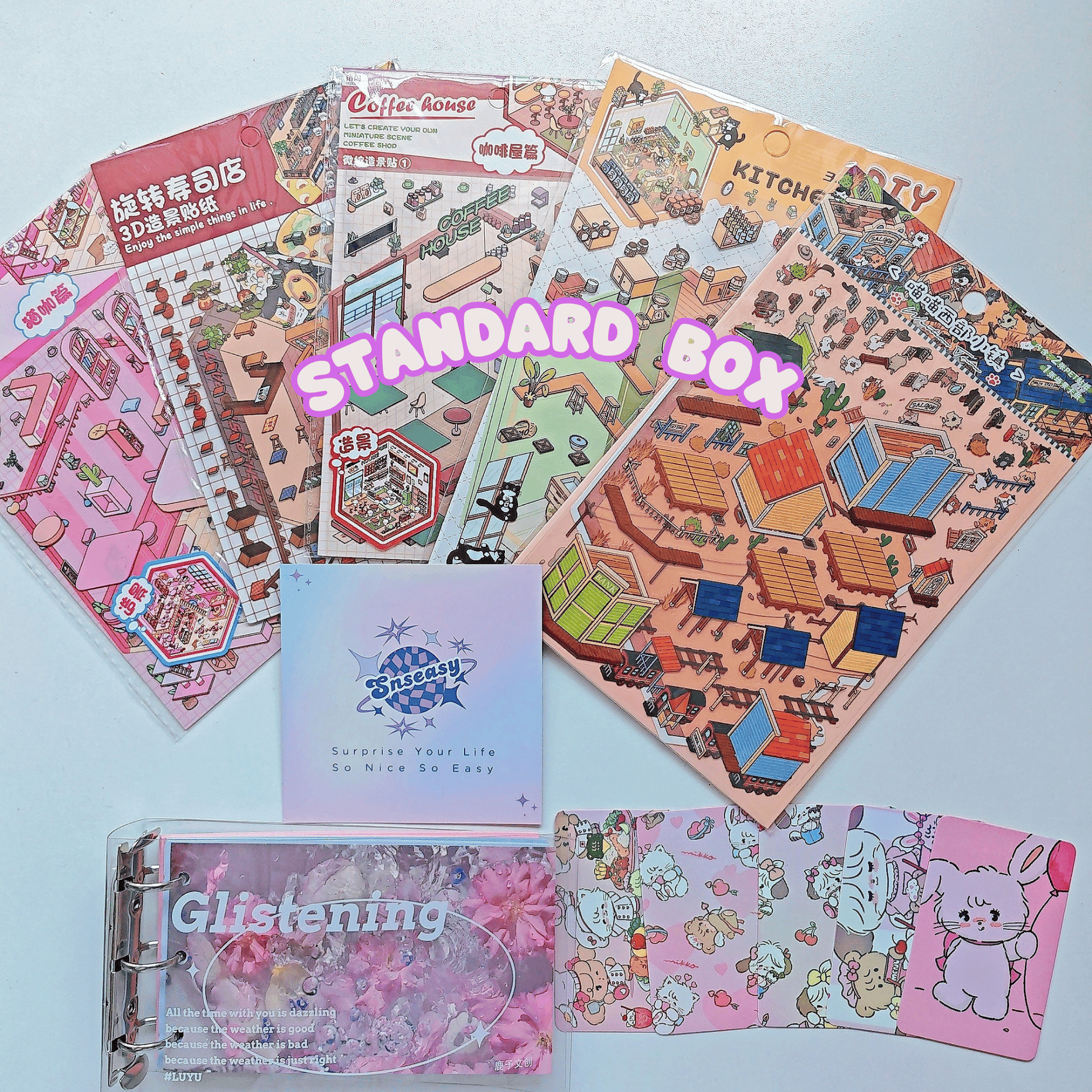 "Cute Cat" Scene Sticker Box