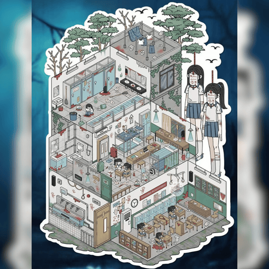 End of the World – 3D Miniature Scene Stickers – Plus Size – 4 Theme Sets: Frozen Shelter | Deep Sea Refuge | Abandoned Hospital | Haunted School
