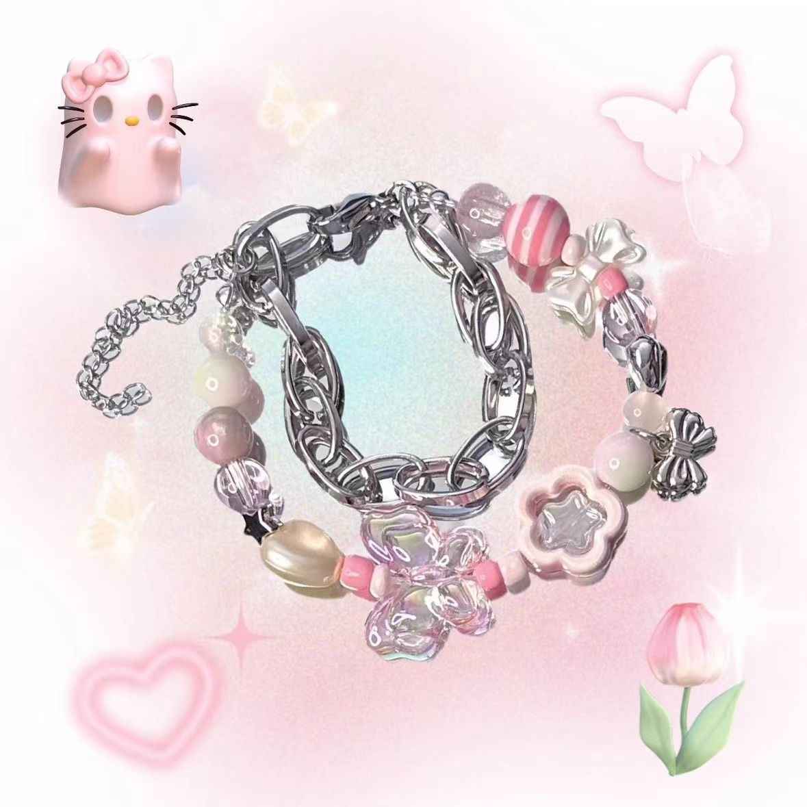 Handcrafted Adorable Girly Beaded Bracelet | Perfect for Friends | Trendy on Instagram - SNSEASY