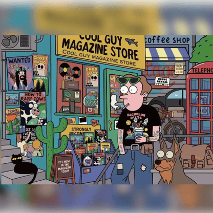 American Retro – 3D Miniature Scene Stickers – Mini Size – 4 Theme Sets: Record Store | Biker Style | Party Day | Guitarist