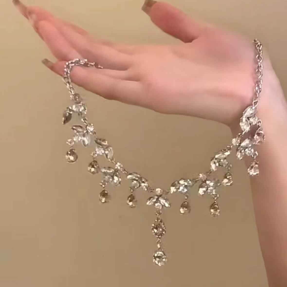Pink Waterdrop Tassel Necklace - Luxury Minimalist Design with Premium Elegance - SNSEASY