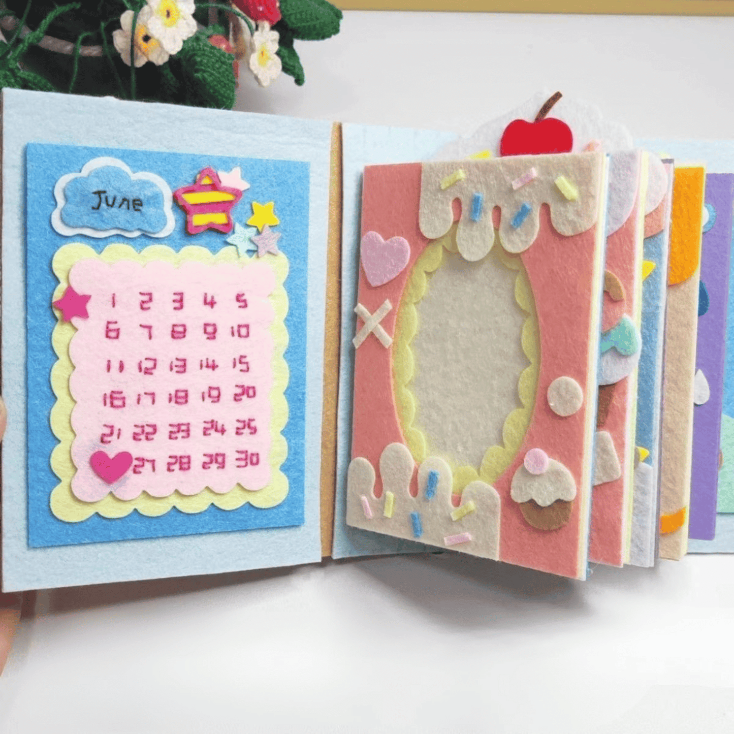 DIY Felt Album Craft Kit – Pre-cut Handmade Set with Cover & 10 Pages (Birthday / Anniversary Themes)