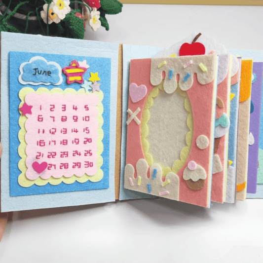 DIY Felt Album Craft Kit – Pre-cut Handmade Set with Cover & 10 Pages (Birthday / Anniversary Themes)