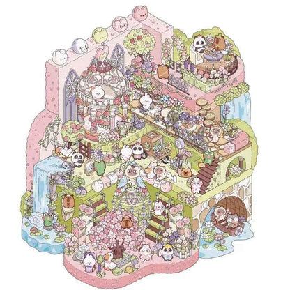 3-Story Grand Buildings 2.0 Stickers Scene – Beautiful Worlds: Ice World | Garden World - SNSEASY