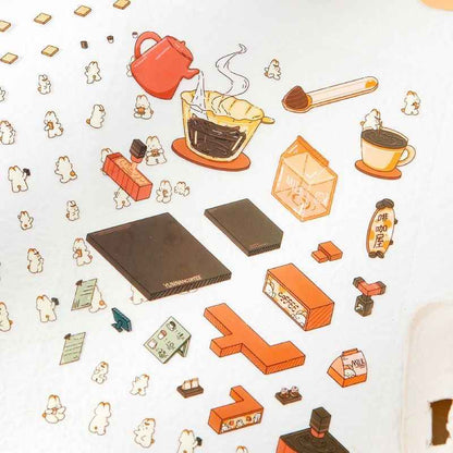 Cute Bunny 2.0 Shop Simulation – 3D Isometric Room Stickers Scene 4 Themes: Coffee Shop | Chocolate House | Cake Shop | Bread Shop - SNSEASY
