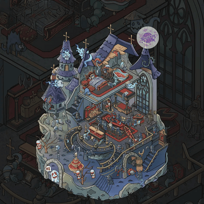 Horror Adventure – 3D Miniature Scene Stickers (Plus Size) – 4 Theme Sets: Bio Lab | Cursed Pyramid | Haunted Aquarium | Ghost Castle