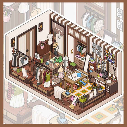 FIELDSTONE – 3D Sticker Scenes - 2 Theme Sets: Walk-In Closet | Bedroom - SNSEASY