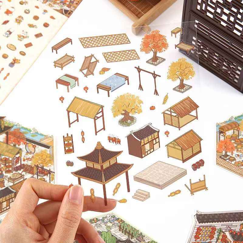 Cute Cat 4.0 – Garden of the Four Seasons 3D Sticker Scenes - 4 Theme Sets: Spring Garden | Summer Garden | Autumn Garden | Winter Garden - SNSEASY