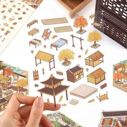 Cute Cat 4.0 – Garden of the Four Seasons 3D Sticker Scenes - 4 Theme Sets: Spring Garden | Summer Garden | Autumn Garden | Winter Garden - SNSEASY