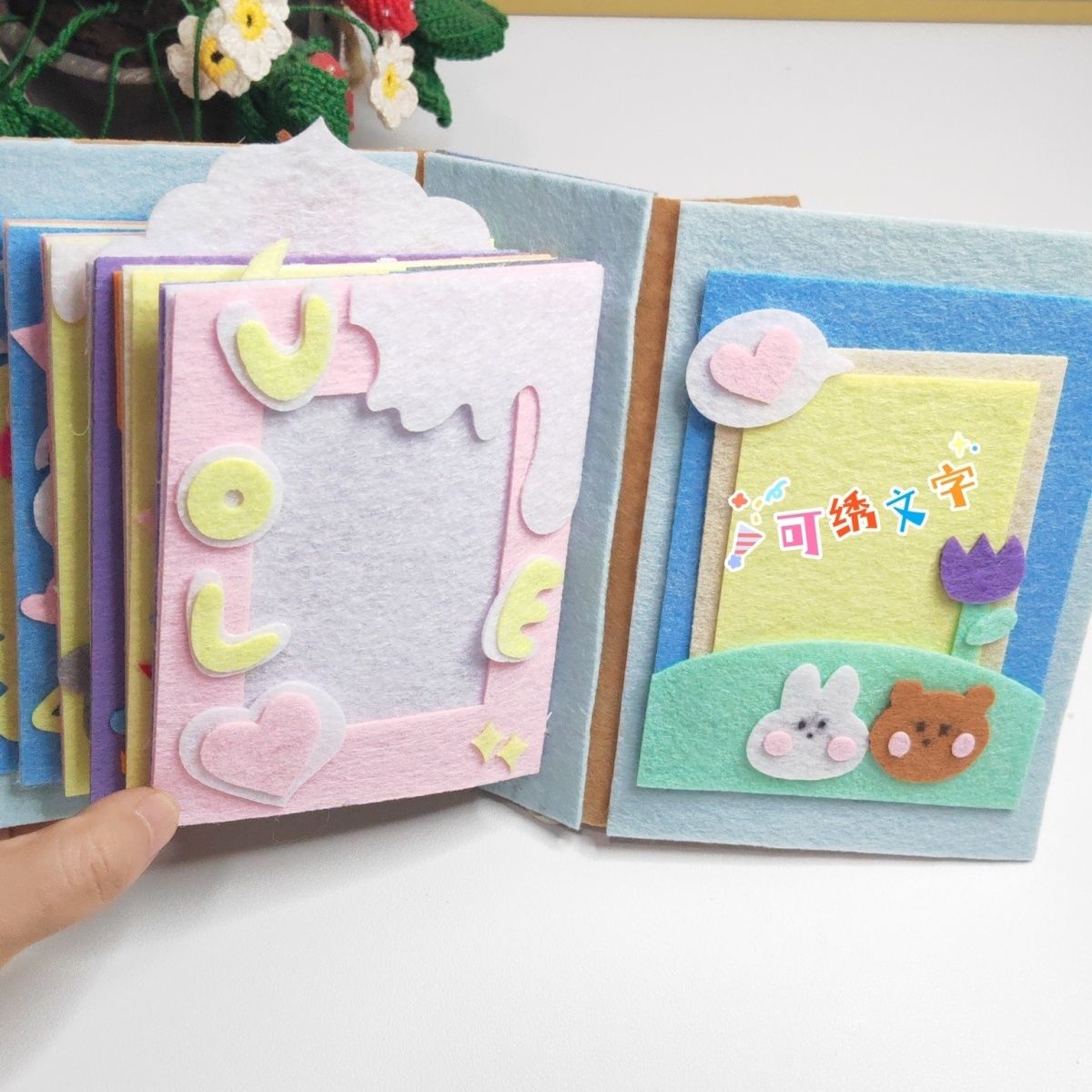 DIY Felt Album Craft Kit – Pre-cut Handmade Set with Cover & 10 Pages (Birthday / Anniversary Themes)