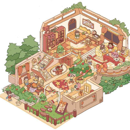 Christmas Winter Party – 3D Sticker Scenes - 4 Theme Sets: Christmas Party | Winter Christmas | Christmas House | Animal Dental Clinic