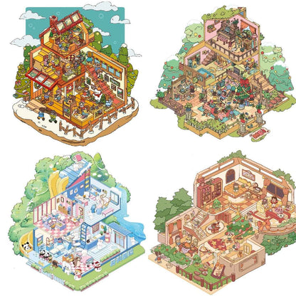 Christmas Winter Party – 3D Sticker Scenes - 4 Theme Sets: Christmas Party | Winter Christmas | Christmas House | Animal Dental Clinic