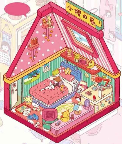 Japanese Manga Childhood Homes – 3D Sticker Scenes - 4 Theme Sets: Shin-chan’s House | Nobita’s House | Maruko’s House | Sakura’s House