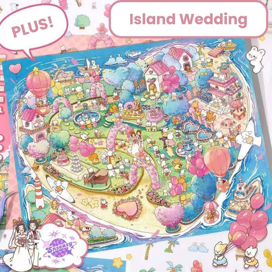Dream Sweet Wedding – 3D Sticker Scenes Plus Size - 2 Theme Sets: Island Wedding | Lawn Wedding