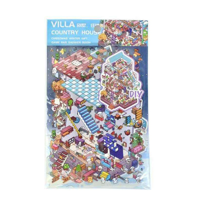4-Story Grand Buildings 5.0 – 3D Miniature Sticker Scenes - 2 Theme Sets: 4-Story Convenience Store | 4-Story Puppy Villa