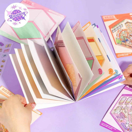 Cute Animals 3D Scene Stickers Scrapbook – 12 Unique Themes: Little Shop Open (6 Themes) | Living in Life (6 Themes)