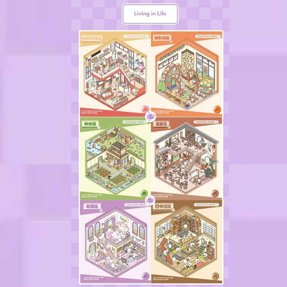 Cute Animals 3D Scene Stickers Scrapbook – 12 Unique Themes: Little Shop Open (6 Themes) | Living in Life (6 Themes)