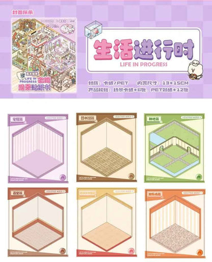 Cute Animals 3D Scene Stickers Scrapbook – 12 Unique Themes: Little Shop Open (6 Themes) | Living in Life (6 Themes)
