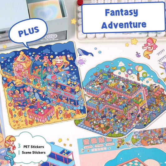 3-Story Grand Buildings 7.0 – Fantasy Adventure – 2 Theme Sets: Underwater Train Journey | Sky Island Restaurant