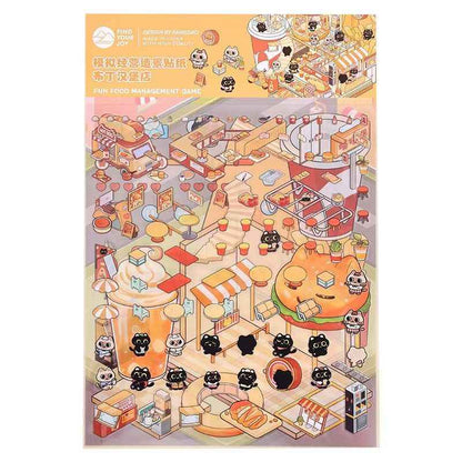 Simulation Business 2.0 Plus– 3D Miniature Sticker Scenes - 4 Theme Sets: Panda Hotpot Restaurant | Kitten Burger Shop | Piggy Dim Sum Shop | Puppy Convenience Store