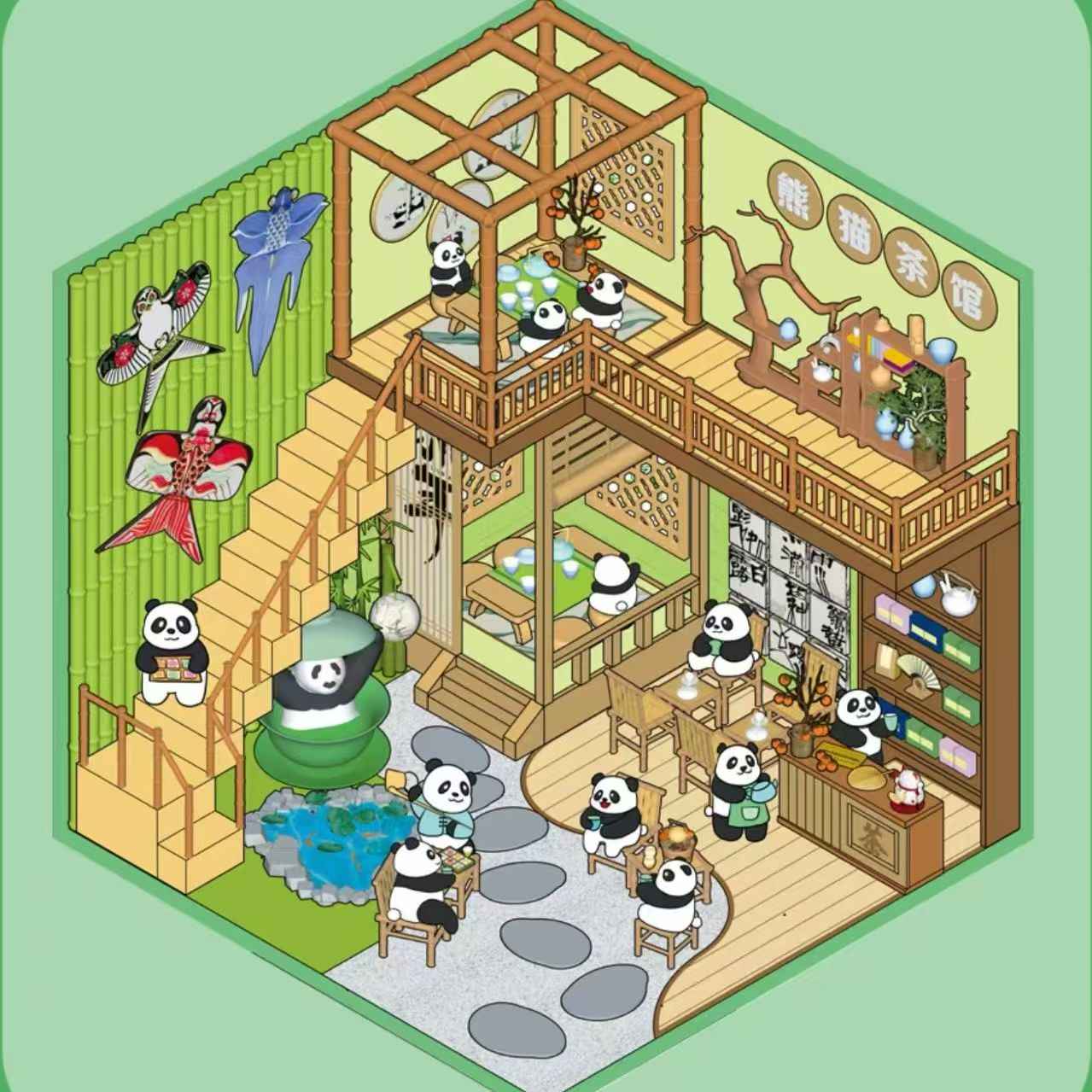 Cute Animal Creative Themes 2.0+3.0 – 3D Sticker Scenes - 10 Theme Sets: Capybara Toy Store | Duckling Paradise | Magic Library | Little Monster Record Shop | Little Bedroom | Little Living Room | Arcade | Magic House | Christmas | Panda Tea House