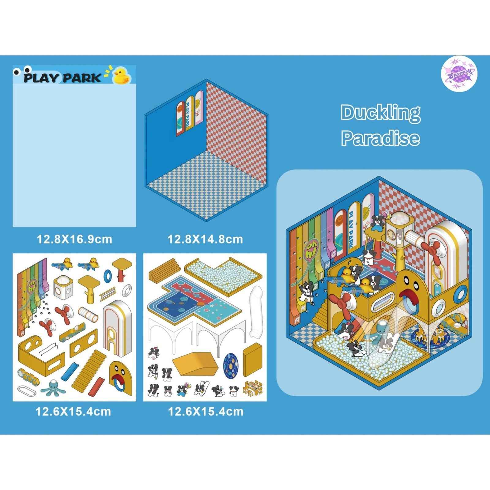 Cute Animal Creative Themes 2.0+3.0 – 3D Sticker Scenes - 10 Theme Sets: Capybara Toy Store | Duckling Paradise | Magic Library | Little Monster Record Shop | Little Bedroom | Little Living Room | Arcade | Magic House | Christmas | Panda Tea House