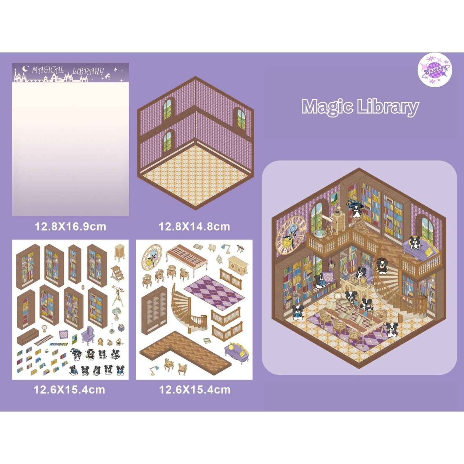 Cute Animal Creative Themes 2.0+3.0 – 3D Sticker Scenes - 10 Theme Sets: Capybara Toy Store | Duckling Paradise | Magic Library | Little Monster Record Shop | Little Bedroom | Little Living Room | Arcade | Magic House | Christmas | Panda Tea House